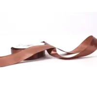 Лента атлас 2,5 см*25 ярд коричневая