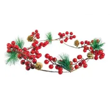 Декор Ветвь гибкая (ягоды/шишки) 100 см