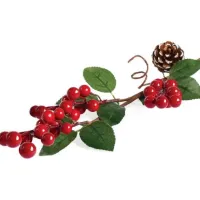 Декор Красные ягоды/шишка 55 см