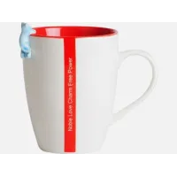 Керамическая кружка Забавные зверюшки красная с котом 320 мл