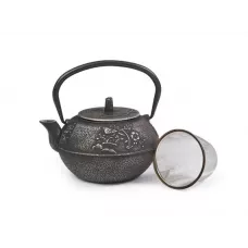 Чугунный заварочный чайник с ситом Соловей серебро 850 мл