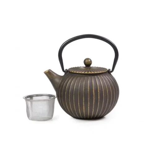 Чугунный заварочный чайник с ситом Фонарик бронза 850 мл