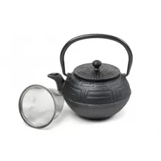 Чугунный заварочный чайник с ситом Тайпин черный 550 мл