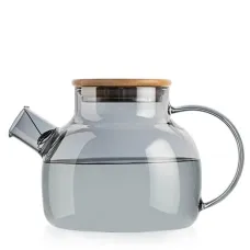 Стеклянный заварочный чайник Гранат цвет графит, 900 мл