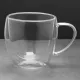 Кружка необжигающая стеклянная с двойными стенками 250 мл, 2 штуки