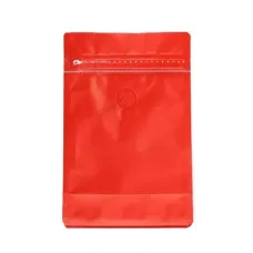 Пакет для кофе Красный с зипом и клапаном, 127*200*70 мм