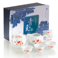 Керамический чайный сервиз белый на 8 персон Сад Спокойствия (подарочная коробка)