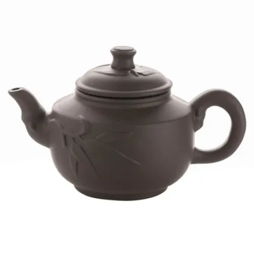 Глиняный заварочный чайник темно-коричневый Бамбук, 370 мл