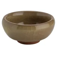 Пиала керамическая Колотый лед, горчичный цвет, 35 мл