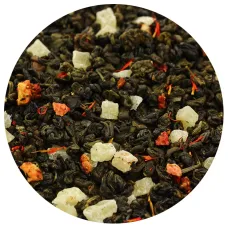 Зеленый ароматизированный чай Земляника со сливками 500 гр