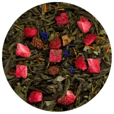 Зеленый ароматизированный чай Клубника со сливками 500 гр