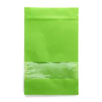 Пакет для чая с зипом, бумажный с окном, зелёный