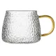 Кружка рельефное стекло 450 мл, желтая ручка, упаковка 2 шт