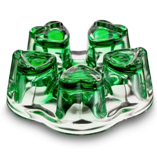 Подставка стеклянная под чайник Звезда, цвет зеленый