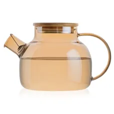 Стеклянный заварочный чайник Гранат цвет карамель, 900 мл