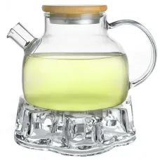 Стеклянный заварочный чайник стекло с фильтром-пружинкой Гранат, 600 мл и Горелка под чайник Звезда
