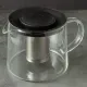 Стеклянный заварочный чайник с пластиковой крышкой и металлическим ситом, 900 мл