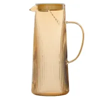 Кувшин с крышкой-ситом, рельефное стекло, карамель 1.3 л