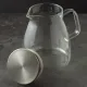 Стеклянный заварочный чайник с металлической крышкой-ситом, 1 л