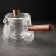 Стеклянный заварочный чайник со стеклянной колбой-ситом и деревянной ручкой, 400 мл