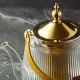 Стеклянный заварочный чайник с металлическими колбой-ситом и крышкой, 1 л