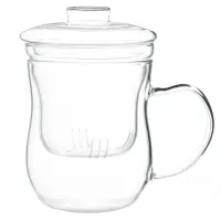 Кружка заварочная с крышкой и ситом, стекло 400 мл
