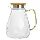 Кувшин стеклянный Бриллиант с желтой ручкой и бамбуковой крышкой 1.5 л