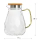 Кувшин стеклянный Бриллиант с желтой ручкой и бамбуковой крышкой 1.5 л