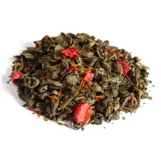 Чай зеленый ароматизированный Клубника со сливками Люкс, 500 гр