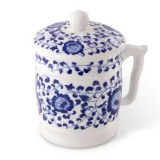 Керамическая заварочная чашка Синий цветок (без заварочной колбы), 500 мл