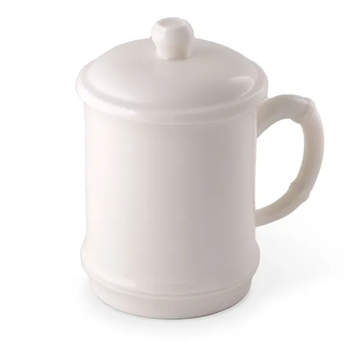 Керамическая заварочная чашка белая с крышкой (без заварочной колбы), 400 мл