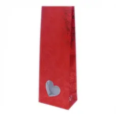Пакет подарочный с окном Сердце , цвет красный, 250 г