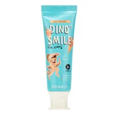 Паста зубная гелевая детская Dinos Smile с ксилитом и вкусом пломбира, 60 гр - Consly