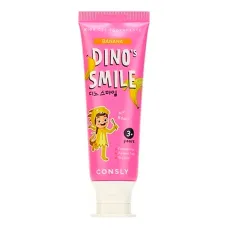 Паста зубная гелевая детская Dinos Smile с ксилитом и вкусом банана, 60 гр - Consly