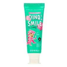 Паста зубная гелевая детская Dinos Smile с ксилитом и вкусом жвачки, 60 гр - Consly
