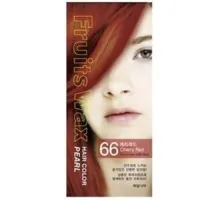Краска для волос на фруктовой основе Fruits Wax Pearl Hair Color #66 Cherry Red - Welcos