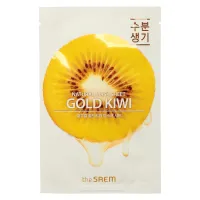 Маска на тканевой основе для лица с экстрактом киви Natural Gold Kiwi Mask Sheet 21 мл The Saem