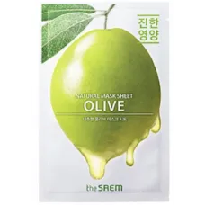 Маска на тканевой основе для лица с экстрактом оливы Natural Olive Mask Sheet 21 мл - The Saem