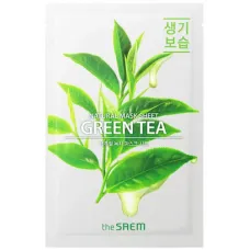 Маска на тканевой основе для лица с экстрактом зеленого чая Natural Green Tea Mask Sheet 21 мл - The Saem