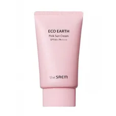 Крем солнцезащитный для лица для чувствительной кожи Eco Earth Pink Sun Cream 50 мл - The Saem