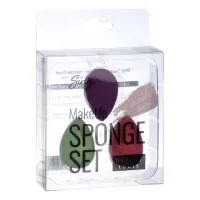 Набор спонжей для макияжа глаз LIGHT GREEN, HOT PINK, PURPLE (3*3 см) Singi