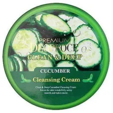 Очищающий крем для лица с экстрактом огурца Premium Clean & Deep Cucumber Cleansing Cream 300 гр - Deoproce