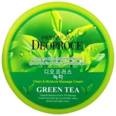 Массажный увлажняющий очищающий крем для лица с экстрактом зеленого чая Premium Clean & Moisture Green Tea Massage Cream 300 гр - Deoproce
