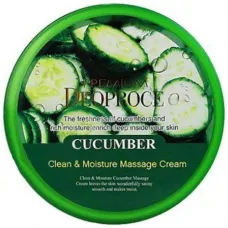 Массажный увлажняющий очищающий крем для лица с экстрактом огурца Premium Clean & Moisture Cucumber Massage Cream 300 гр - Deoproce
