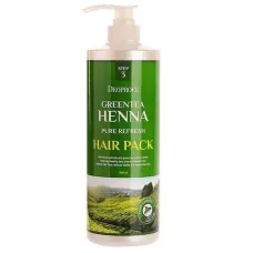 Восстанавливающая маска для волос с хной и зеленым чаем Greentea Henna Pure Refresh Hair Pack 1 л - Deoproce
