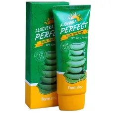 Солнцезащитный крем с алоэ вера Aloevera Perfect Sun Cream SPF50+ PA+++ 70 гр - FarmStay