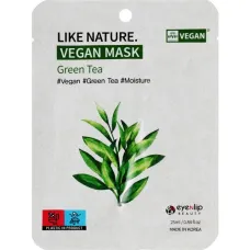 Маска тканевая с экстрактом зеленого чая Like Nature Vegan Mask Pack # Green Tea 25 мл - Eyenlip