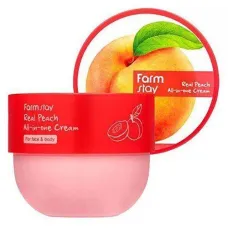 Многофункциональный крем с экстрактом персика для лица и тела Real Peach All-in-One Cream 300 мл - FarmStay