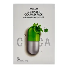 Маска для лица тканевая с экстрактом центеллы азиатской Dr. CAPSULE CICA MASK PACK - Lebelage