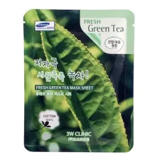 Маска тканевая с экстрактом зеленого чая Fresh Green Tea Mask Sheet 23 гр - 3W Clinic